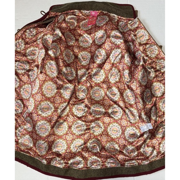 OILILY - Women's Brown Wool Flower Embroidered Coat Jacket - Size 42 - Picture 3 of 13